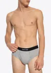 Tom Ford Logo Jacquard Stretch Briefs - Set Of 2 In Gray