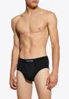 Tom Ford Logo-print Slim-fit Stretch-cotton Briefs In Black