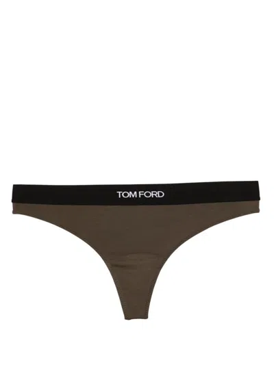 TOM FORD LOGO-JACQUARD THONG