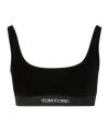 Tom Ford Stretch Lustrous Velour Signature Bralette Clothing In Black