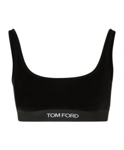 TOM FORD TOM FORD STRETCH LUSTROUS VELOUR SIGNATURE BRALETTE