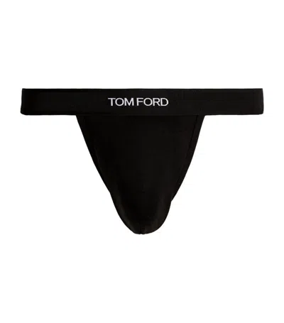 Tom Ford Logo Jock Strap In 002 Black