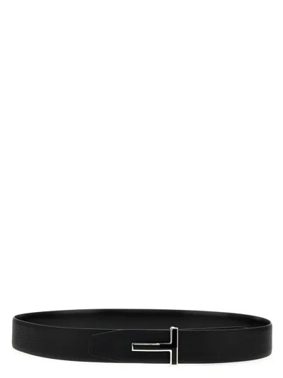 TOM FORD TOM FORD LOGO LEATHER BELT