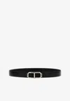 Tom Ford Adjustable Logo Reversible Belt With Metal Buckle In Black