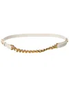 Tom Ford Woman Belt White Size M Calfskin, Brass In White