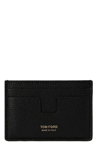TOM FORD TOM FORD LOGO LEATHER CARD HOLDER
