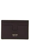 Tom Ford Logo Leather Cardholder In Brown