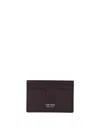 Tom Ford Stamp Logo T-line Leather Cardholder In Red