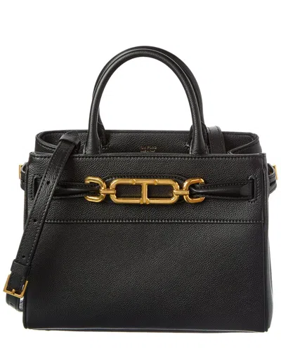 Tom Ford Logo Leather Shoulder Bag In Purple
