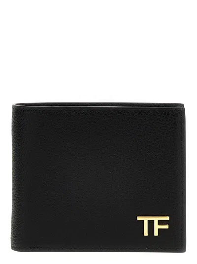 Tom Ford Logo Leather Wallet In Black