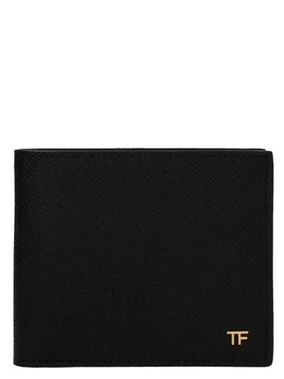 Tom Ford Logo Leather Wallet Wallets And Card Holders Black