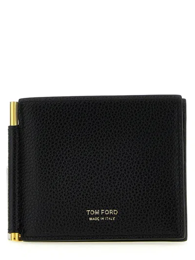 Tom Ford Logo Leather Wallet Wallets, Card Holders Black