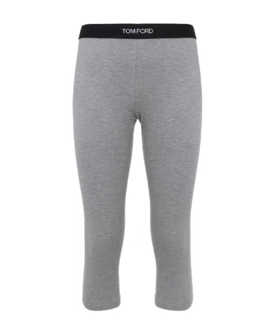 Tom Ford Logo Leggings In Gray