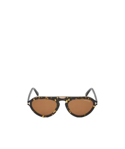 Tom Ford Logo Logo Sunglasses In Brown