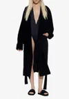 Tom Ford Logo Long-sleeved Robe In Black
