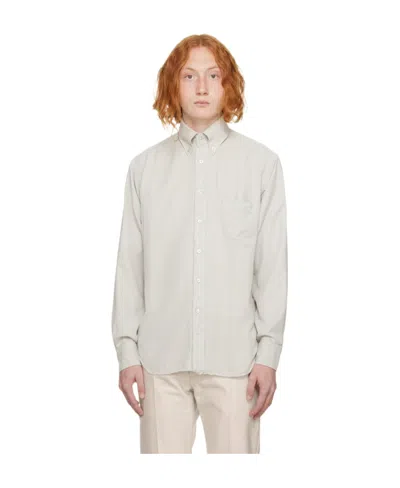 Tom Ford Logo Long-sleeved Shirt In White
