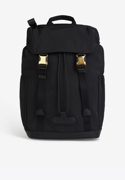 Tom Ford Logo Nylon Backpack In Black
