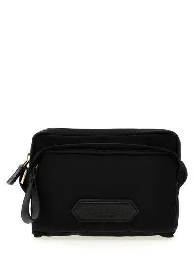 Tom Ford Logo Nylon Crossbody Bag In Black