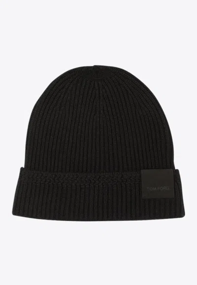 TOM FORD LOGO PATCH BEANIE