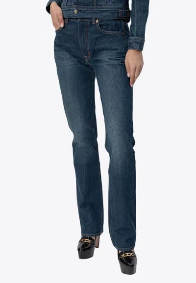 Tom Ford Logo Patch Boot-leg Jeans