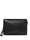 Tom Ford Logo-patch Clutch Bag In Black