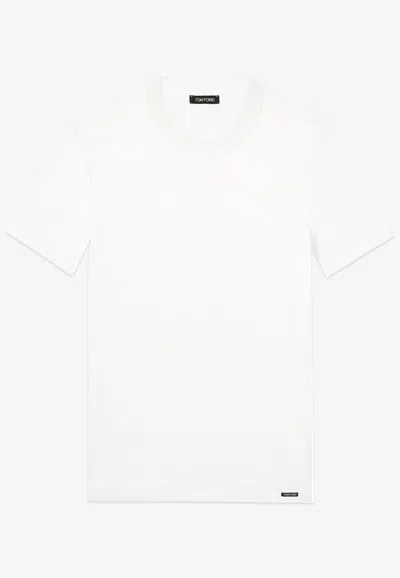 Tom Ford Logo Patch Crewneck T-shirt In White