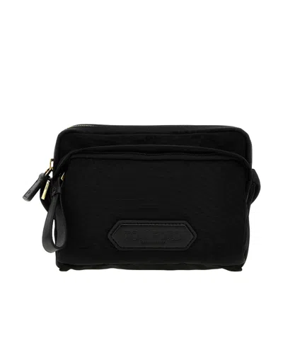 Tom Ford Logo-patch Crossbody Bag In Black