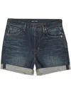 Tom Ford Logo-patch Denim Shorts In Blue