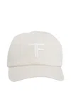 Tom Ford Leather-trimmed Logo-embroidered Cotton-twill Baseball Cap In Neutral