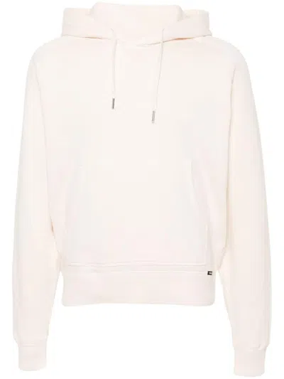 Tom Ford Logo-patch Hoodie In Neutrals