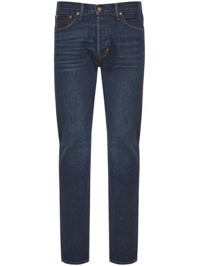 Tom Ford Logo-patch Jeans In Blue