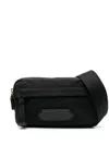 Tom Ford Logo Tech & Leather Belt Bag In Black