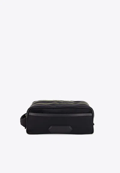 Tom Ford Logo-patch Nylon Pouch In Black