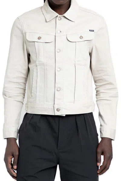 Tom Ford Logo Patch Panelled Jacket In Grey