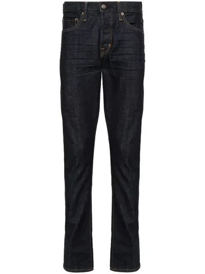 Tom Ford Logo-patch Slim-fit Jeans In Blue