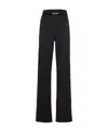 Tom Ford Black Loose Pants With Logo In Stretch Silk Woman  In Black