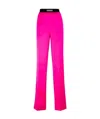 Tom Ford Logo-patch Straight-leg Trousers In Pink