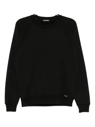 Tom Ford Crew Neck Fleece Sweatshirt Clothing In Black