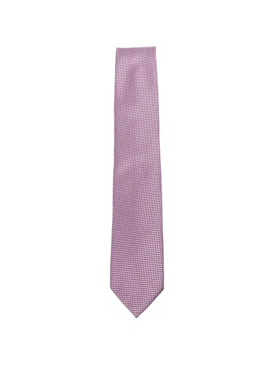 Tom Ford Logo-patch Tie In Pink