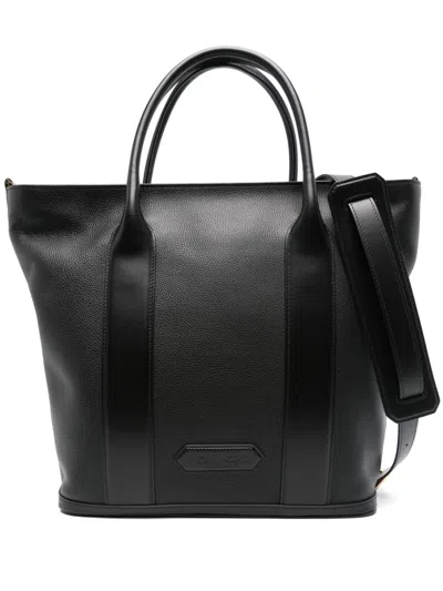 Tom Ford Logo-patch Tote Bag In Black