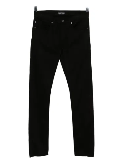 Tom Ford Logo-patch Jeans In Black