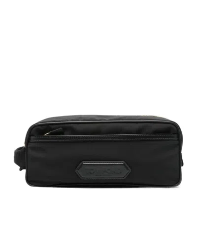 Tom Ford Logo-patch Wash Bag In Black