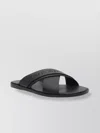 Tom Ford Mens Preston Crossover-strap Leather Sandals Blac In Metallic