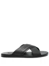 Tom Ford Mens Preston Crossover-strap Leather Sandals Blac In Black