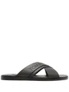 Tom Ford Logo-perforated Slides In Brown