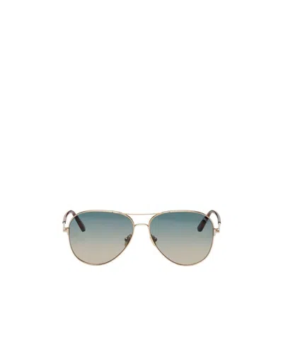 Tom Ford Logo Pilot Sunglasses In Gray