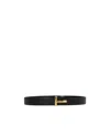 Tom Ford Logo-plaque 30mm Leather Belt In Black