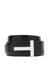 Tom Ford T Buckle Reversible Belt In Black