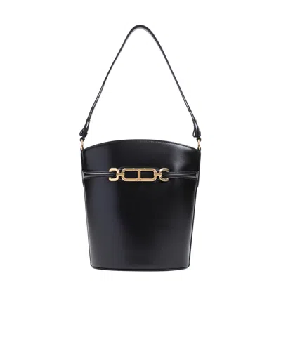 Tom Ford Logo-plaque Bucket Bag In Black