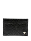 Tom Ford T-line Leather Cardholder In Black